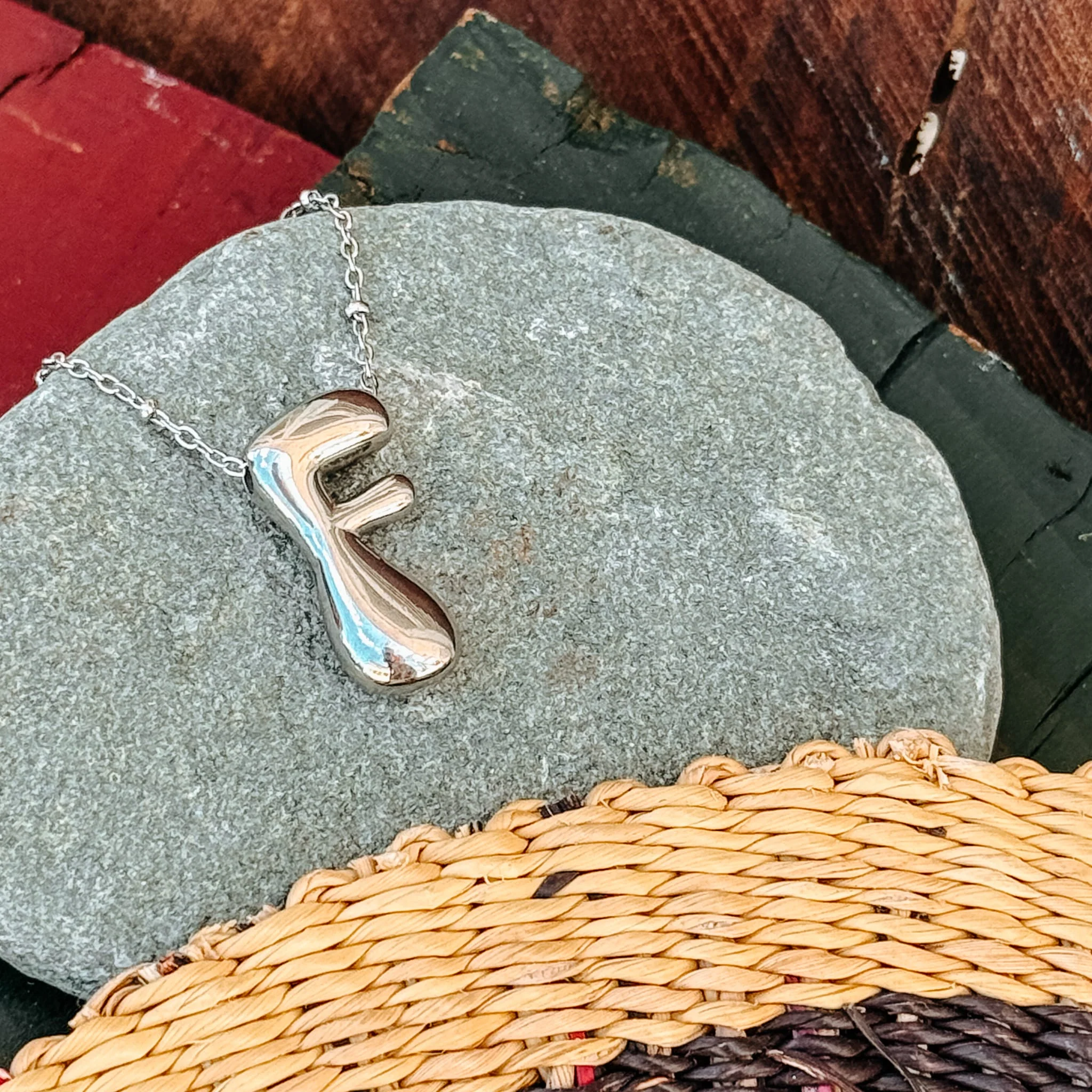 Monogram Silver Necklace - Image 10