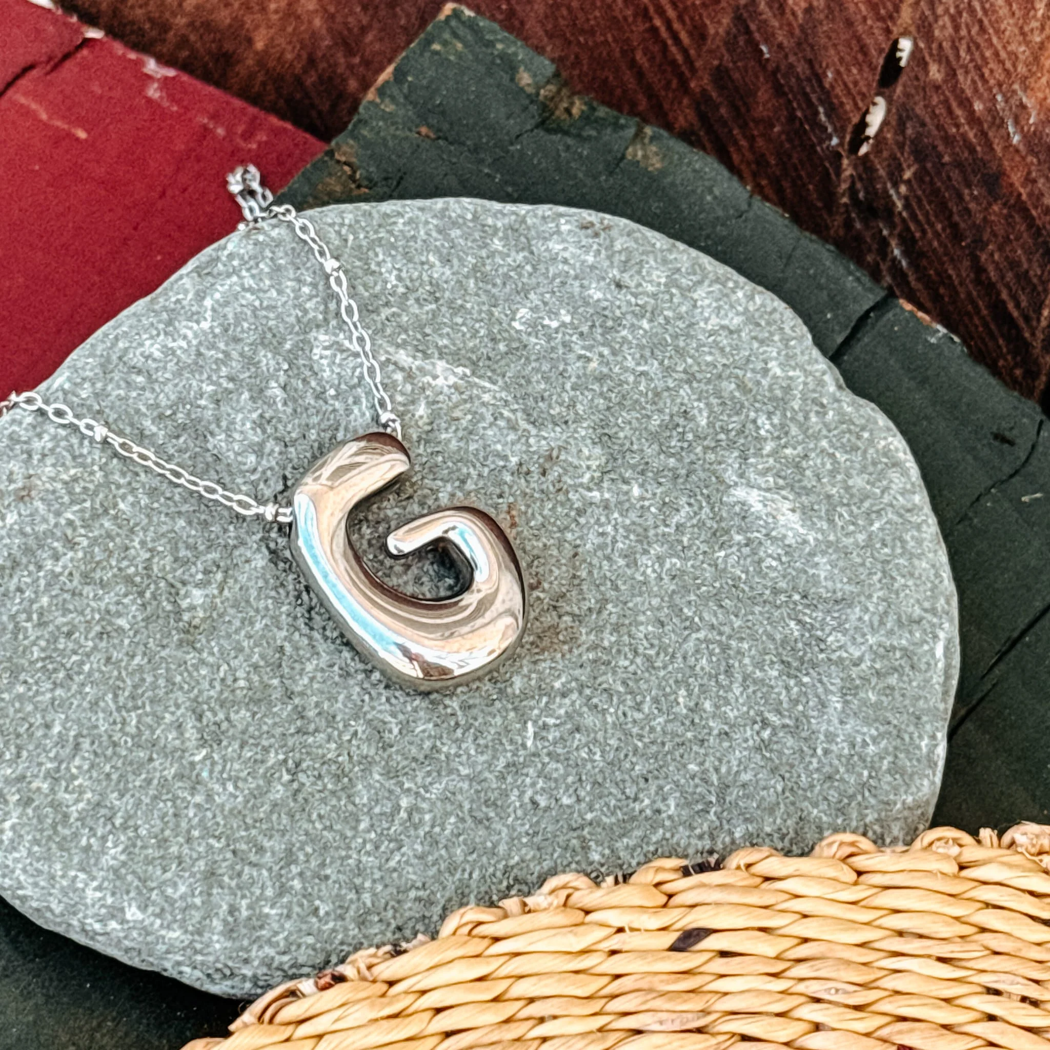 Monogram Silver Necklace - Image 11