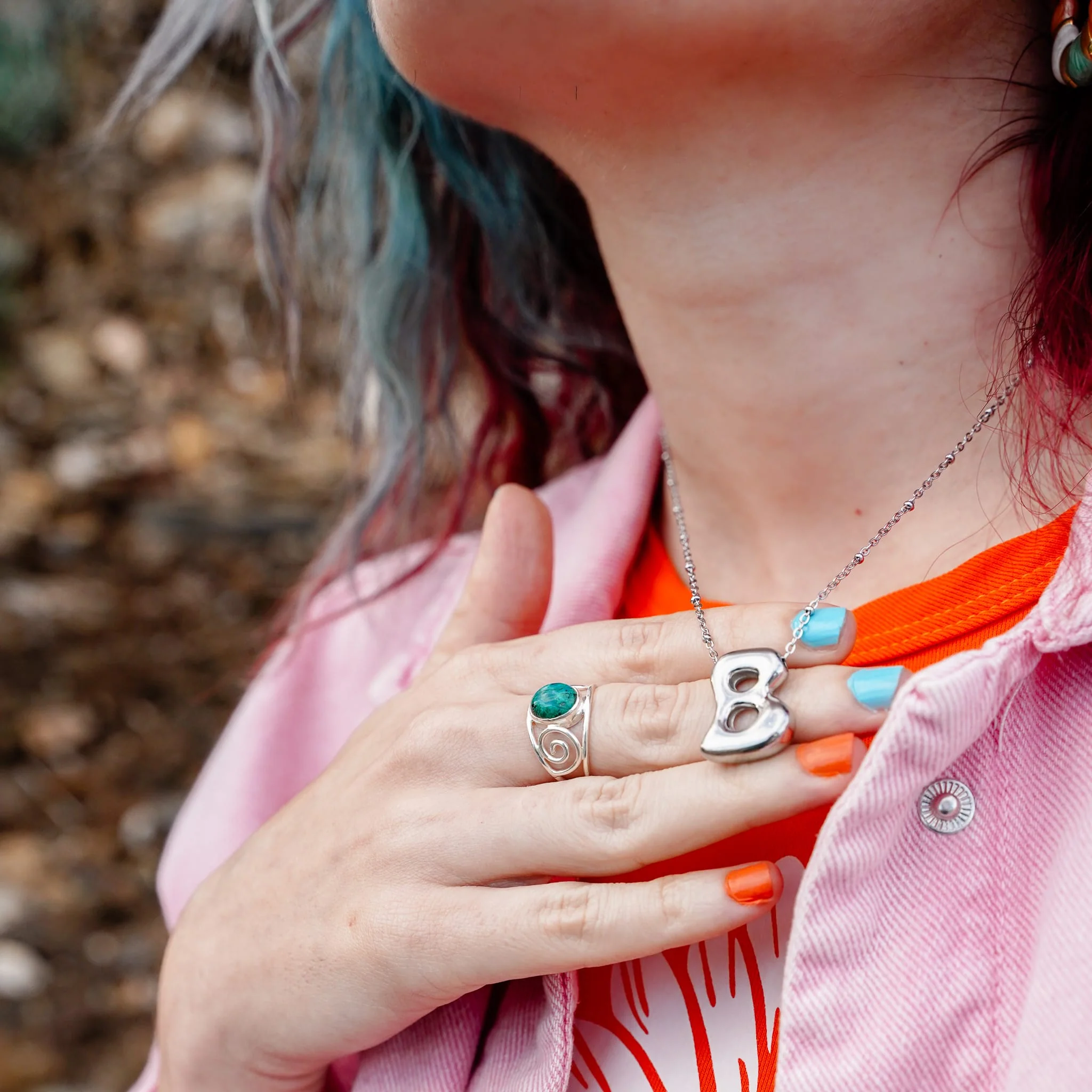 Monogram Silver Necklace - Image 2