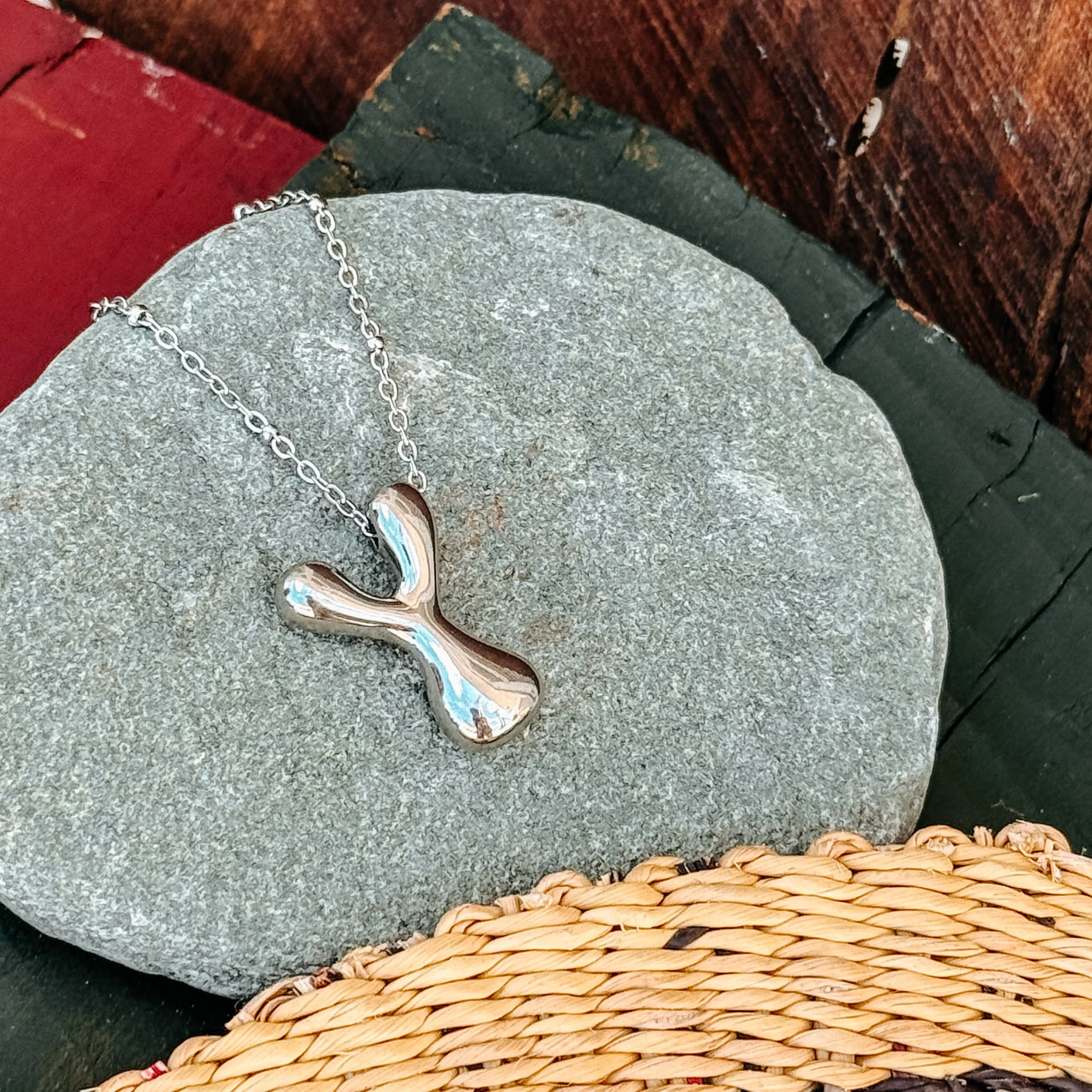 Monogram Silver Necklace - Image 24